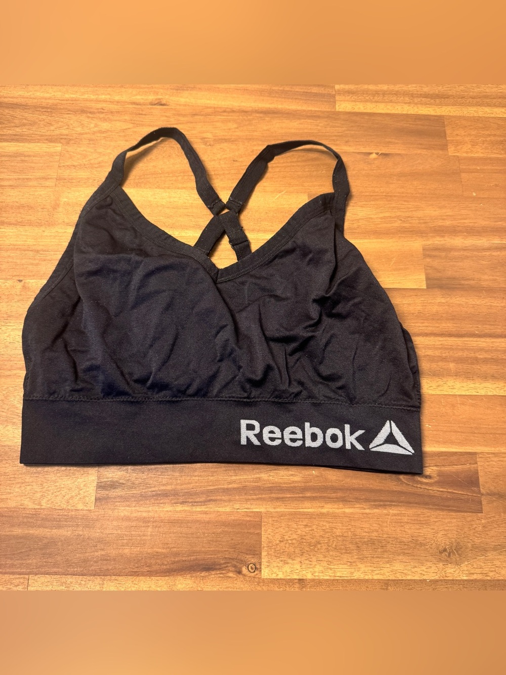 Reebok Black Sports Bralette with Logo Band